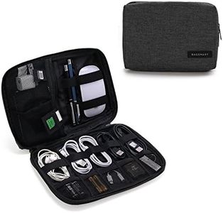 BAGSMART Electronics Accessories Organiser Bag, Portable Electronics Carrying Case Travel Small for Cables, Powerbank, Earphone, USB sticks, SD Card (Black)