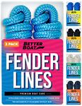 Boat Fender Lines for Boat Bumper Fender Boat Lines Hangers Bag Buoy Marine Rope for Boats or Dock Line Jet Ski Mooring or Small Boating Docking Double Braided Nylon 6 Feet 3/8 inch with Loop 2 Pack