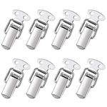 DECARETA Stainless Steel Latch,8 Pack Toggle Latch,Spring Loaded Catch Clamp Clips,Duck Billed Buckles for Case,Toolbox,Box,Drawer,Chest, Trunk,Cabinet,Closet,Lockers (Silver)