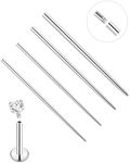 Wrlcorly 4Pcs Stainless Steel Piercing Taper Insertion Pins 14G 16G 18G 20G Internal/External Threaded Push In Threadless for Lip Nose Ear Navel Eyebrow Nipple Tongue Body Piercing Kit Assistant Tool,