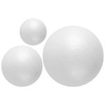 DIYASY 10/15/20cm White Foam Balls, 3 Sizes Polystyrene Craft Foam Balls, Art Decoration Foam Balls for Arts, Crafts and School Projects