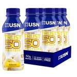 USN Trust 50 Pre-mixed & Ready to Drink Protein Shake Bottles: 6 x 500 ml Banana High Protein Recovery Drinks