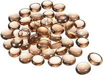 MECCANIXITY Decorative Flat Glass Marbles 17-19mm Rock Vase Filler Beads Pebbles Amber for Fish Tank Table Scatter Decor, 100 Pcs