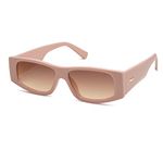 SOJOS Trendy Y2K Polarized Rectangle Sunglasses for Women Men Fashion Designer Rave Sunglasses SJ2228, Pink/Brown