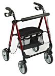 NRS Healthcare M87719 Lightweight Four Wheeled Rollator with Seat - Foldable and Adjustable