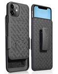 Aduro Combo Case & Holster for iPhone 11, Slim Shell & Swivel Belt Clip Holster, with Built-in Kickstand for Apple iPhone