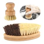 Mlysnd Vegetable Brush Mushroom Brush 2 Pieces Wooden Vegetable Brush Fruit Brush Dishwashing Brush Wood Sisal Household Kitchen Accessories Cleaning and Stain Removal Brush Wide Use