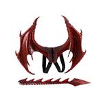 BaronHong Halloween Mardi Gras Costume Cosplay Eagle Wings for Adult((Wing-tail)-red,M)