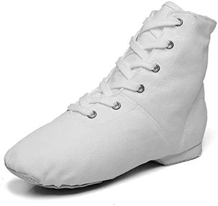 MSMAX Jazz Boot Shoes Women Character Shoes for Woman Ankle Boots for Men White 7.5 M US Women