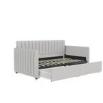 Novogratz Brittany Daybed with Storage Drawers, Twin, Light Gray