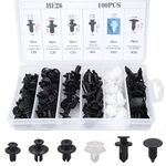 100Pcs Car Fixing Clips, 6 Types Car Plastic Mounting Set, Bumper Mounting Clips Kit, Door Trim Car Body Rivets Mounting Kit, Nylon Bumper Expansion Rivets