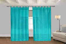 duronet - outdoor loop solid curtains (85-90%) sun blockage - 2 nos (green, 4.5 ft x 7.5 ft) - p1