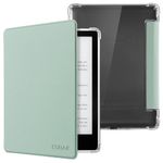 CoBak Case for 6.8" Kindle Paperwhite - New PU Leather Cover and Clear Soft Silicone Back Cover with Auto Sleep Wake Feature for Kindle Paperwhite Signature Edition (11th Gen 2021), Agave Green