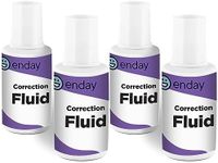 Enday White Out Liquid Correction Fluid, 7 fl. Oz. / 20 ml Foam Wand Applicator Quick Dry Liquid Paper Whiteout, Multi-Purpose Smooth Wite Out Corrector for Office, and Home, 4 Pack