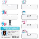 Sherr 6 Pcs Labor and Delivery Nurse ID Badge Topper Horizontal Cute Badge Toppers with Baby Feet Baby Bottle ID Badge for Nurses Students Doctors ID Badge Accessories Radiology Gift Nurse Gift