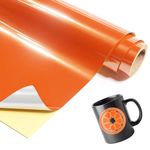 IROHTV Reflective Orange Vinyl Permanent, Glossy Orange Adhesive Vinyl Roll 12" x 4 FT Permanent Vinyl for Cricut Machines, Signs, Craft, Wall Stickers, Car Decals, Indoor, Outdoor Use