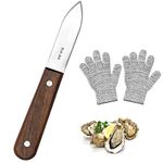 Bakecat Oyster Knife, 1 Pcs Oyster Shucker Knife And 1 Pairs Glove Set