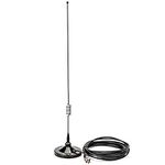 Retevis Mobile Radio Antenna,3.9m Coaxial Cable Magnet Mount Antenna,Dual Band VHF UHF 2.15/3.5dBi for BTECH ICOM Kenwood Midland Yaesu TYT AnyTone Amateur Radio, Vehicle Car Ham Radio Antenna(1Pack)