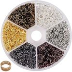 BEADNOVA 6mm Open Jump Ring Assorted Colors Jewelry Making Jump Ring Metal Open Ring (900Pcs)