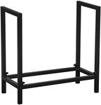 Firewood Rack Log Rack 24 Inch Indoor/Outdoor Fire Wood Storage Black Steel Firewood Log Holder