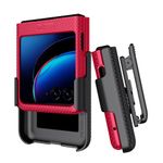 BELTRON Case with Clip for Motorola RAZR+ 2023 (AT&T/T-Mobile), Snap-On Protective Cover with Rotating Belt Holder Combo & Built in Kickstand for Moto RAZR Plus '23 (RAZR 40 Ultra) - Red