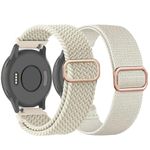 TUCOMO 2 Pack Braided Stretchy Nylon Watch Bands Compatible with Garmin Vivoactive 4S/Venu 2S/Venu 3S/Vivomove 3S, 18mm Loop Elastic Fabric Straps for Garmin Forerunner 255S/Forerunner 265S Women Men