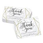 25 Gold Marble Thank You Cards for Small Business, We Appreciate You Supporting My Business Customer Appreciation Note Cards, Mini Thanks You Made My Day Pretty Elegant Purchase Order Inserts, 3.5x5"