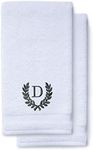 Decorative and Monogrammed Hand Towels for Bathroom Kitchen Makeup | Personalized Gift for Wedding-Bridal | Roman Font Custom Luxury Turkish Towel | Spa Collection, Oversized, 16 X 30 Inch, Set of 2