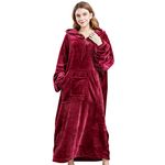 Genfien Oversized Hoodie Sweatshirt Blanket Super Soft Warm Comfortable Blanket Hoodie One Size Fits Women Girls Men Boys Friends Wine Red