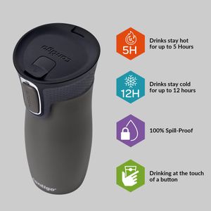 Contigo West Loop Travel Mug 470ml – Gunmetal Stainless Steel