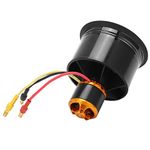 Dilwe RC Airplane Motor, CW/CCW, QX Motor 50mm EDF 12-Blade Duct Fan with QF2611-5000KV 3-4S Brushless Motor for RC Airplanes, Black(CCW)