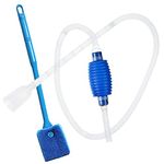 Aquarium Siphon Gravel Cleaner with Brush, Hand Syphon Pump for Fish Tank - No Need to Remove Fish or Plants, Perfect for Regular Water Change (Syphon Pump + 40cm Brush)