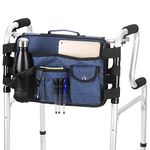 Walker Bag - Water Resistant Tote Folding Walker Basket Caddy Pouch with Large Compartment and 9 Pockets Universal fit Walker, rollator (Blue)