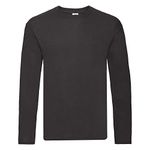 Fruit of the Loom Mens Original Long Sleeve T-Shirt (M) (Black)