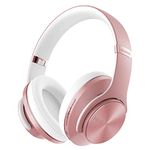 DOQAUS Wireless Headphones, [52 Hrs Playtime] Bluetooth Headphones with 3 EQ Modes, Hi-Fi Stereo Over Ear Headphones with Microphone and Comfortable Earpads for iPhone/PC/Travel/Office (Rose Gold)