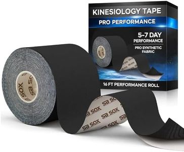 SB SOX Pro Synthetic Kinesiology Tape (Precut & Uncut Options) – Longer Lasting Performance Fabric Option to Our Original Cotton Kinesiology Tape - Also Latex Free, Water Resistant! (Black - Uncut)
