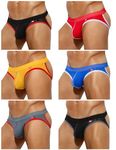 Arjen Kroos Mens Jockstrap Sexy Thong Underwear 6 Pack Breathable Mesh Jock Strap Athletic Supporter