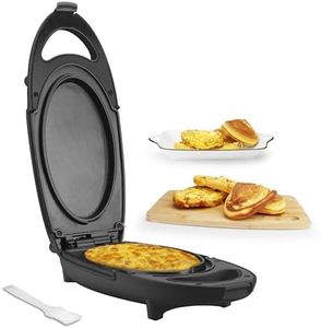 Baker's Friend Omelette Maker Electric, Omelette Cooking Surfaces Nonstick, Frittata Pan & Egg Pan, Double Sided Pan for Breakfast, Individual Flip Omelette Makers Electric, Graphite