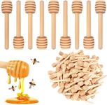 100 Pack Mini Honey Dipper Sticks, 3 Inch Wooden Honey Spoons Stirrer Stick for Honey Jar Dispense and Wedding Party Favors Gift