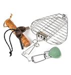 Light My Fire Fire Starter & Campfire Grill Kit - Fire n Grill Set of 4 - Flint and Steel, Toasting Fork, Camping Grill Rack & Tinder Wood - Campfire Cooking Equipment - BBQ Camping - Fire Tinder