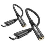 MOSWAG USB Type C to 3.5mm Headphone Jack Adapter, Audio Adapter USB C to Aux Dongle Cable Cord for Samsung Galaxy S23 S22 S21 S20 Ultra S20+ Note 20 10 S10 S9 Plus,Pixel 7 6 5 4 and More