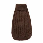 Zhiheng Cute Pet Puppy Cat Dog Warm Jumper Sweater Knitwear Coat Apparel Vest Clothes for Small Medium Breeds Autumn Winter(L,Dark Brown)