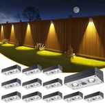 JOFIOS Solar Fence Lights 12 Pack, 50 Lumens Outdoor Fence Solar Lights with 12 Modes RGB Color Glow LED Solar Lights Outdoor Waterproof, Solar Lights for Patio, Backyard, Deck, Fence, Railing.