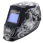 Antra True Color Wide Shade Range 4/5-13 Large Viewing 3.83X2.5 Solar Power Auto Darkening Welding Helmet AH6-660-6218 TIG MIG/MAG MMA Plasma Grinding, 6+1 Extra Lens Covers