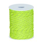 EXTEDRG Reflective Rope 50 Meters Reflective Paracord Rope 4mm for Garden Outdoors Camping Survival Cord (Fluorescent Green)