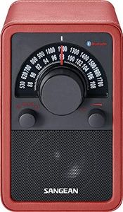 Sangean WR-15BT Retro Bluetooth Radio with AM and FM - Red/Black