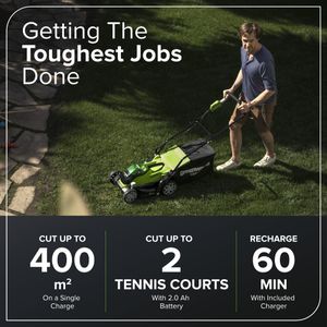 Greenworks 40V Cordless Lawnmower – 35cm Cutting Width