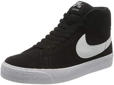 Nike SB Zoom Mid Blazer Skateboarding Sneakers, Black/White-white-white, 12