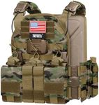 Feyachi Magnetic Tactical Vest Bulletproof - TM 20 Airsoft Vest MOLLE System Quick Release One Button Disassembly