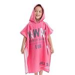 HOMELEVEL Kids Hooded Towel Poncho - Swimming Beach Changing Robe with Hood, Design for Babies Toddlers Boys Girls - 60% Cotton 40% Polyester